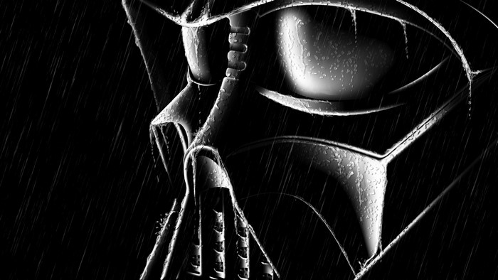 Darth Vader concept art in the rain