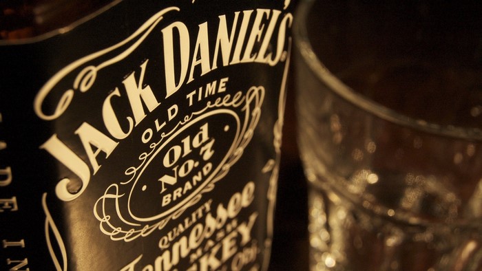 Jack Daniels Old No. 7 Tennessee Whiskey Bottle and Glass