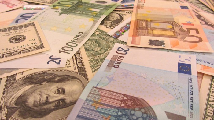 US Dollars and Euros Banknotes