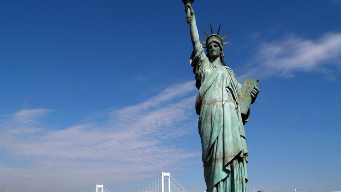 Statue of Liberty and Rainbow Bridge