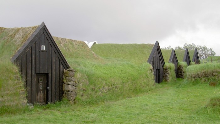 Turf houses in Keldur, Iceland