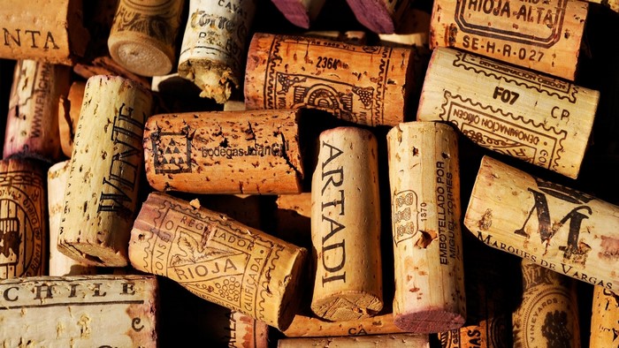 Wine corks from various wineries
