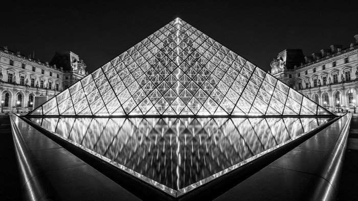 The Louvre Pyramid at Night