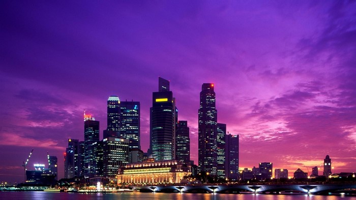 Singapore Cityscape at Sunset
