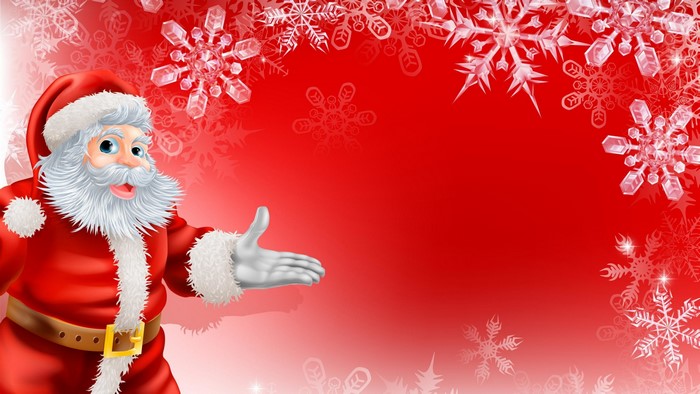 4K Santa with Snowflakes
