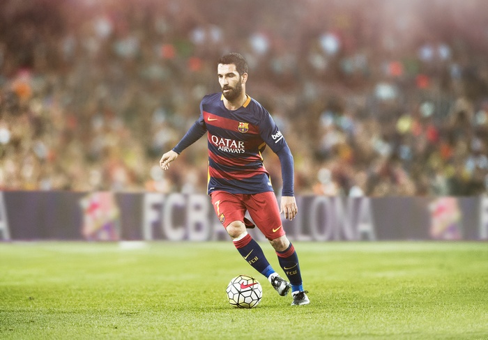 Arda Turan playing for FC Barcelona