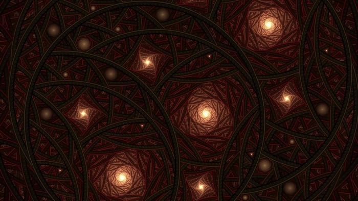 Fractal pattern with red and brown spirals