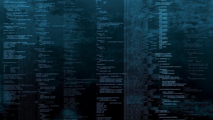 Blue digital code background