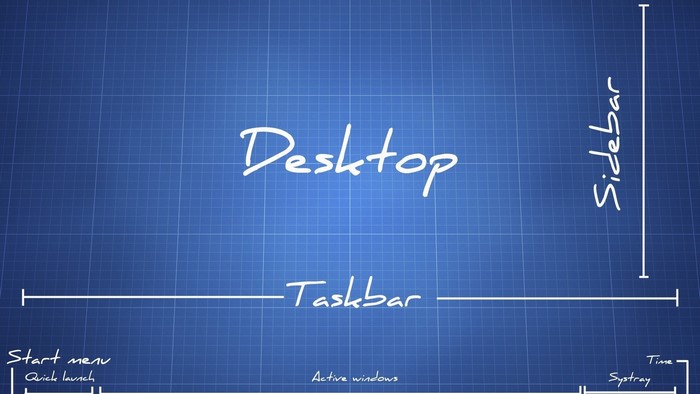 Desktop Blueprint with Taskbar and Sidebar
