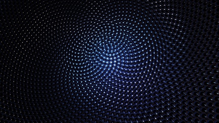 Blue glowing glass marbles pattern