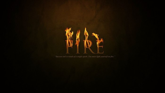 FIRE typography with motivational quote