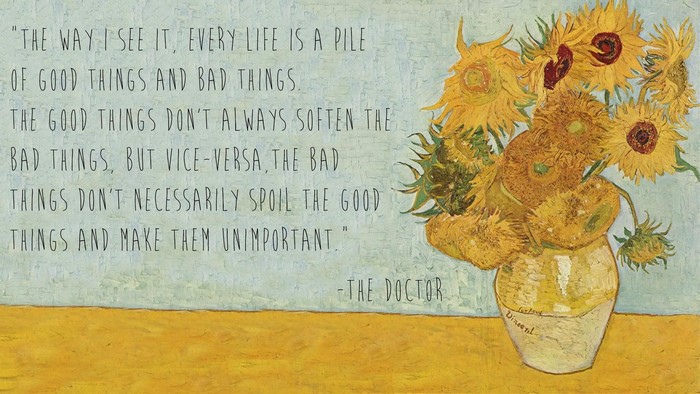 Quote from Doctor Who with Sunflowers