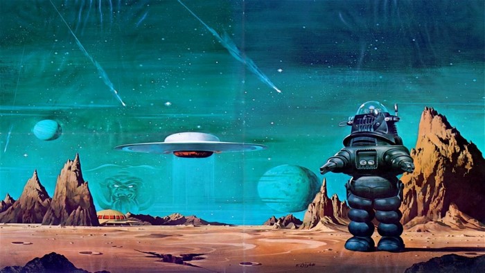 Robbie the Robot from Forbidden Planet on an alien planet