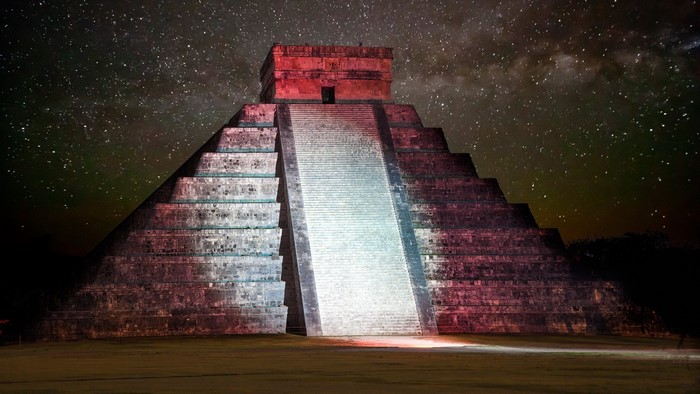 Chichen Itza Pyramid Under the Stars