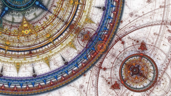 Fractal circles with intricate geometric patterns