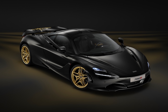 Black McLaren 720S Coupe with Gold Accents