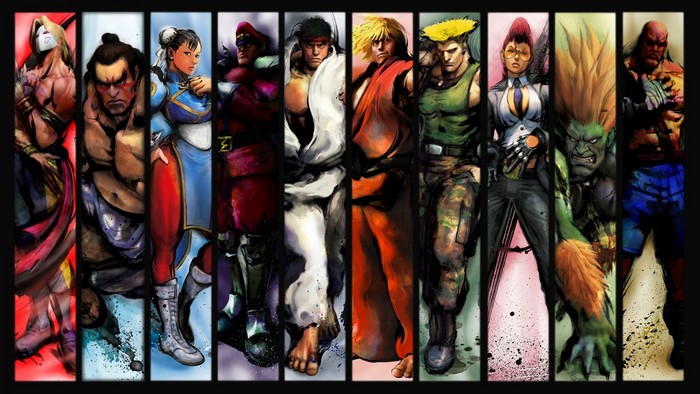 Street Fighter characters collage
