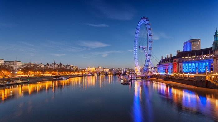 London Eye and River Thames at Dusk