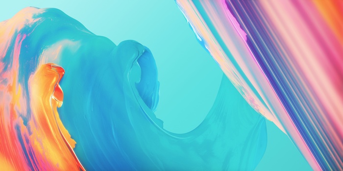 4K Colorful Waves Paint OnePlus 5T