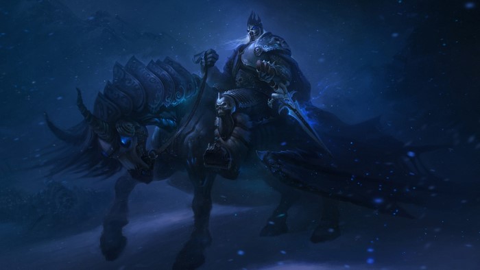 Arthas the Lich King on his undead horse from World of Warcraft