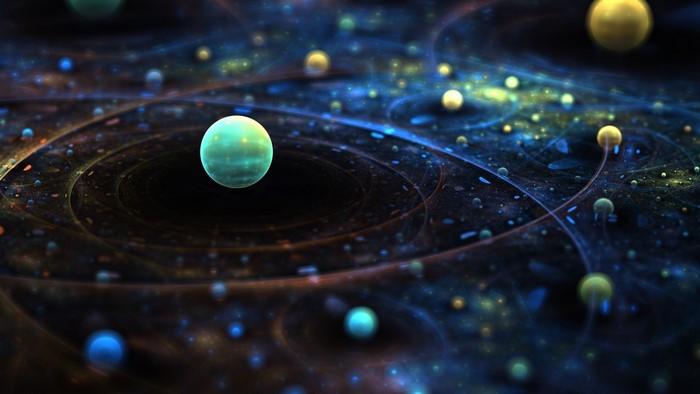 Abstract Outer Space with Planets