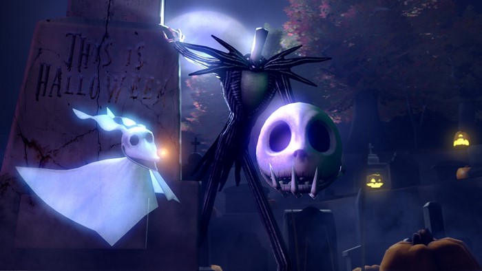 Jack Skellington with Ghost and Skull Scene