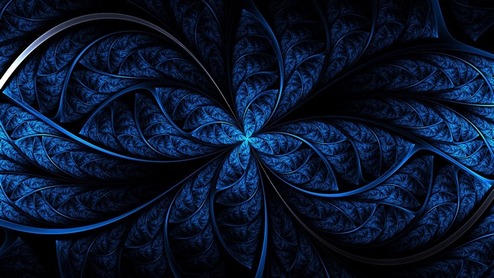 Blue Fractal Flower Pattern