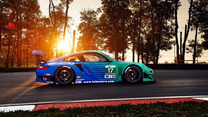 Falken Porsche RSR race car on track