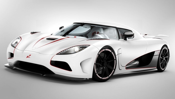 White Koenigsegg Agera sports car