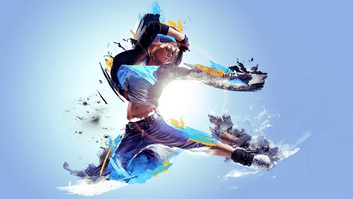 Abstract Blonde Girl Dancing
