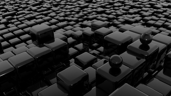 Glossy Black Cubes and Spheres