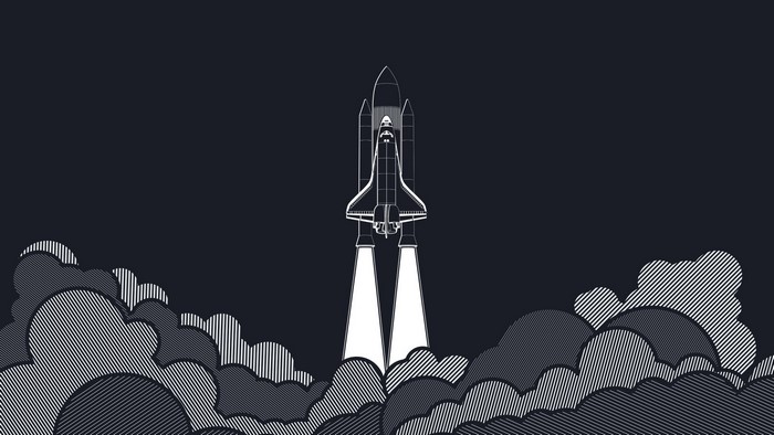 Space Shuttle Launch with Clouds