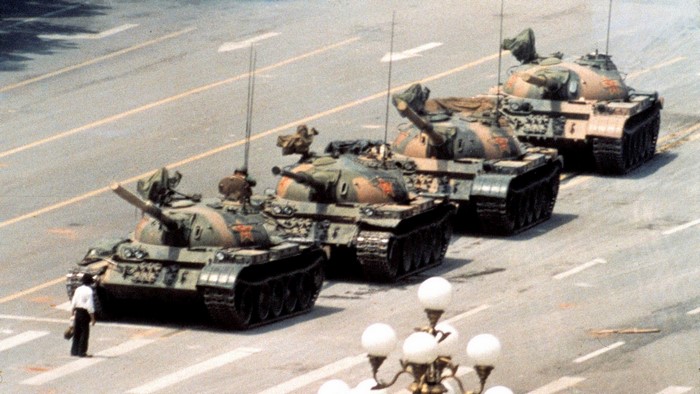 Tanks in Tiananmen Square