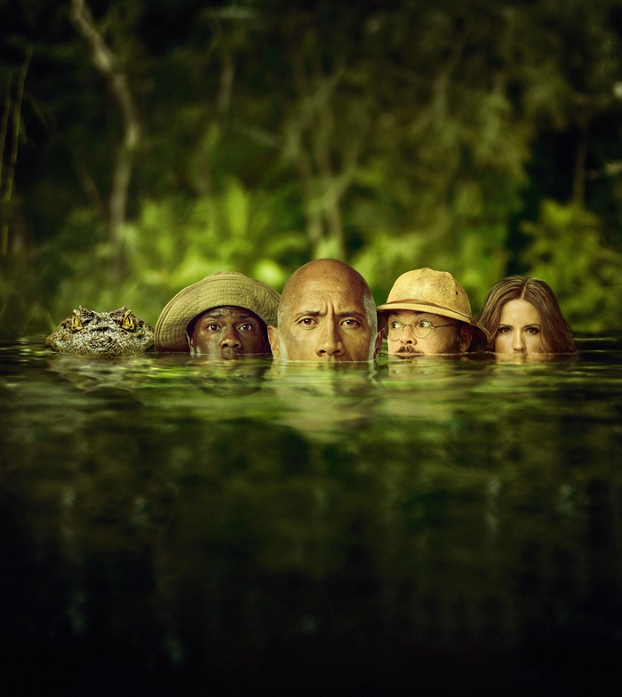 Jumanji: Welcome to the Jungle characters in water