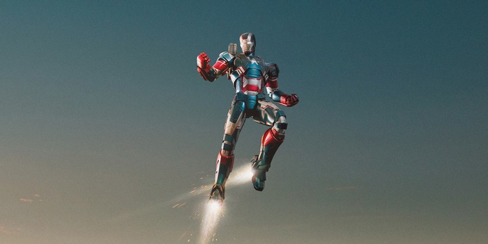 Iron Patriot flying with jets