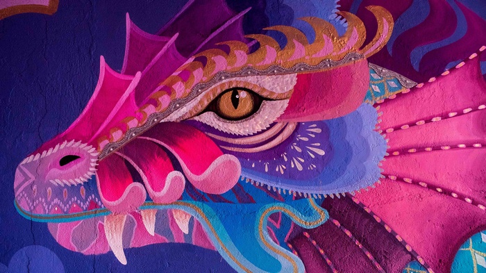 4K Dragon Mural Paint