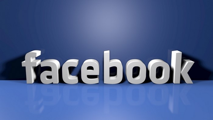3D Facebook Logo on Blue Background