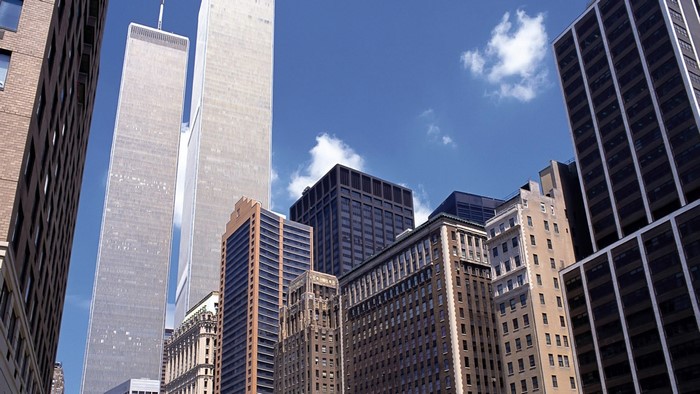 Twin Towers and New York City Skyline