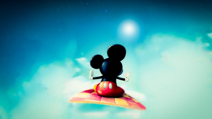 Mickey Mouse on a magic carpet