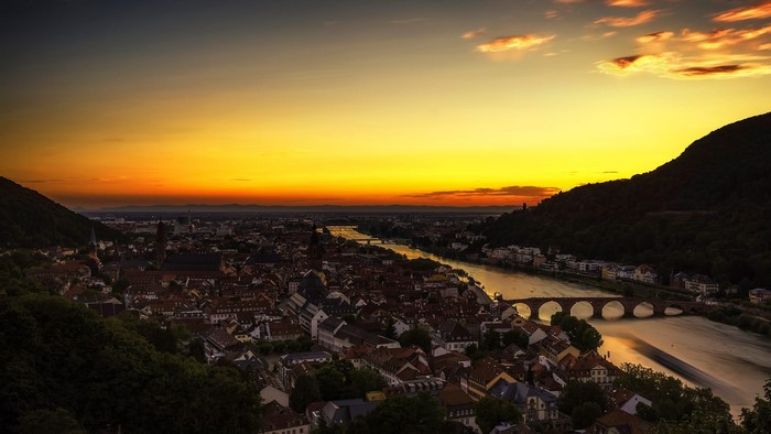 Heidelberg at Dawn with River and Bridge