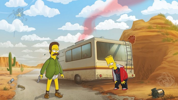 Ned Flanders and Bart Simpson from The Simpsons in Breaking Bad