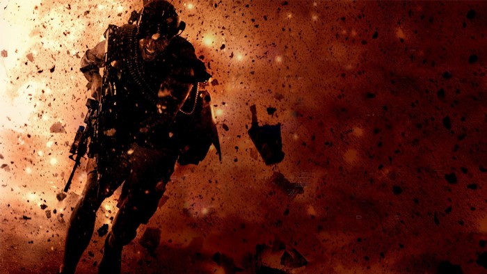 Soldier in explosion