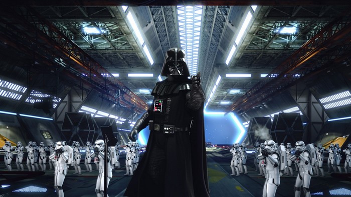 Darth Vader and Stormtroopers in Hangar