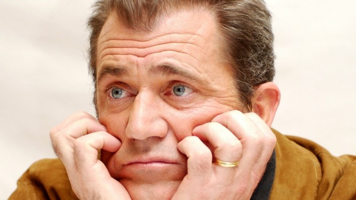 Mel Gibson looking sad