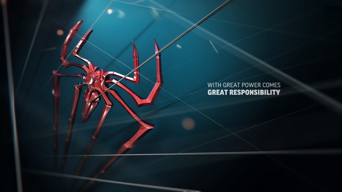 Spider-Man Logo with "With Great Power Comes Great Responsibility"