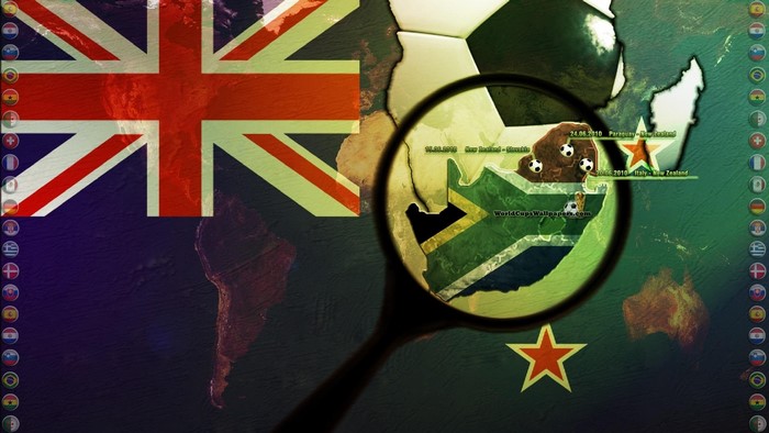 World Cup 2010 South Africa Map with Flags