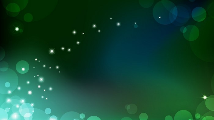 Green bokeh with stars and circles