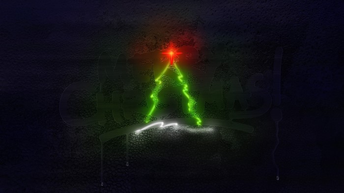 Christmas Neon Tree and Text