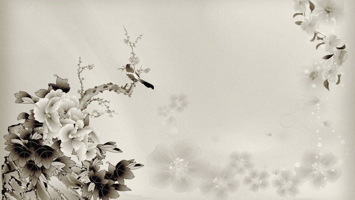 Chinese Art of Peonies and a Bird
