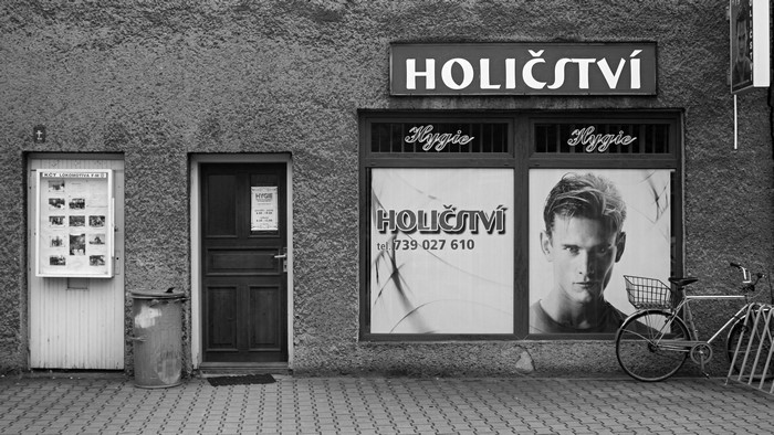 Barber shop with bicycle
